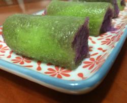 绿西米紫薯糕