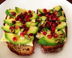 Tartine #6 Grilled Halloumi & Avocado with Pomegranate & Pistachio