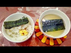 黄油拌饭+海苔蛋黄汤
