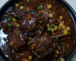 铁板肉馅香菇