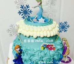 双层冰雪奇缘主题蛋糕