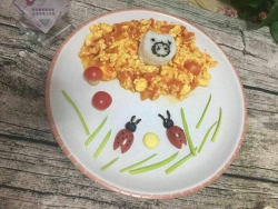 宝宝辅食♥西红柿鸡蛋童趣拼盘