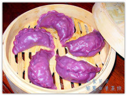 紫薯白菜蒸饺——靓的有一套