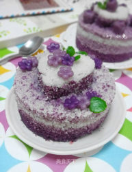 小小花紫薯松糕—中式点心也可以高雅又貌美