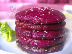 超级软糯香甜——紫薯糯米豆沙饼