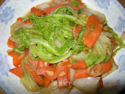 家常小菜——胡萝卜白菜