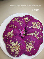 快速巧做奶香紫薯芝麻饼