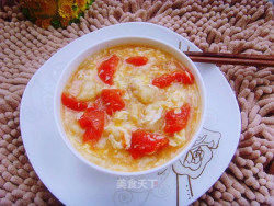 西红柿面疙瘩汤 。