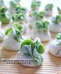 花开富贵—烫面白菜蒸饺