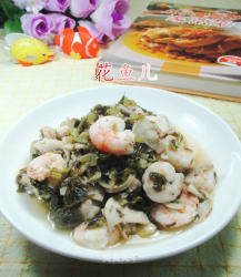 雪菜蘑菇炒虾仁
