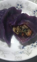 恋恋紫色风——紫薯蒸饺