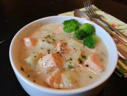 三文鱼奶油土豆汤—美味法式浓汤