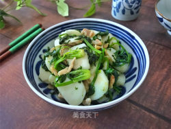 菠菜肉丝炒年糕