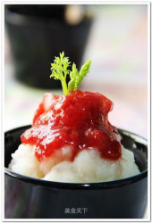 植物冰淇淋----草莓山药泥