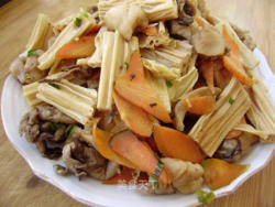 家常菜----腐竹烧鲜蘑
