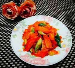 胡萝卜炒大葱
