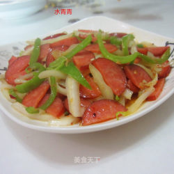 白菜青椒炒火腿