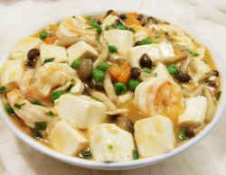虾仁蘑菇豆腐
