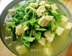 小白菜烩冻豆腐