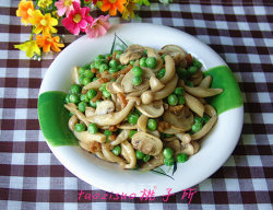 海米菌菇炒豌豆