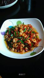 红椒韭菜炒河虾