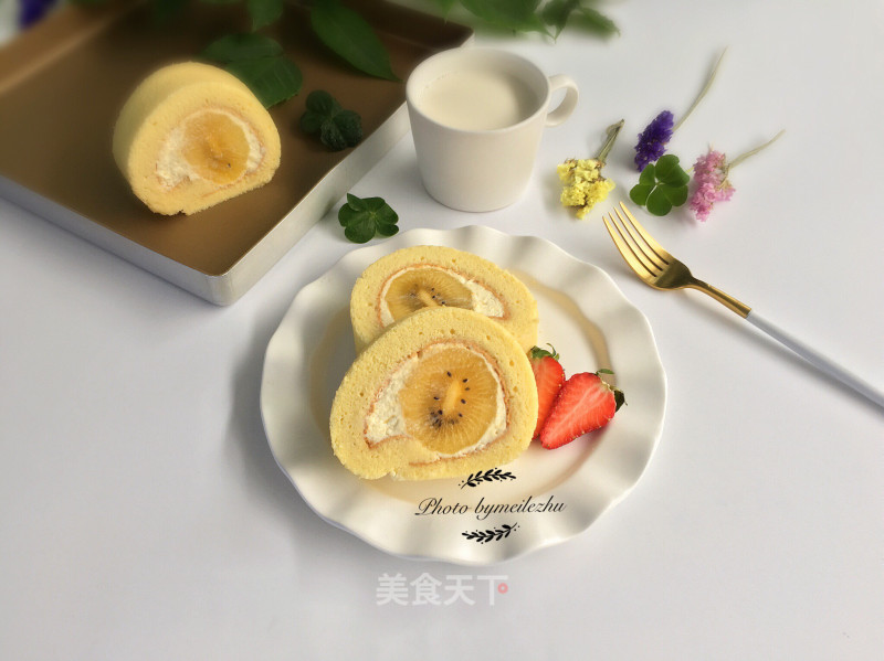 ＃第四届烘焙大赛暨是爱吃节＃猕猴桃奶油蛋糕卷