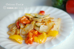 简单易上手的烤箱菜：彩椒葱香土豆片