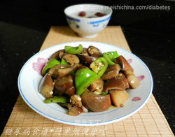 糖尿病食谱）素菜）茄子炒青椒（少油健康做法）