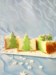 #ACA烘焙明星大赛#抹茶圣诞树吐司蛋糕