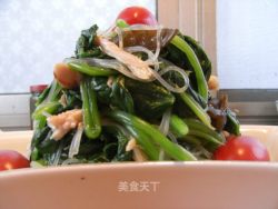 【适合夏天食用的家常菜】姜蓉鸡丝菠菜