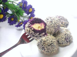 紫色魅惑--紫薯奶酪球