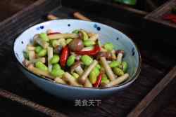 蟹味菇炒毛豆
