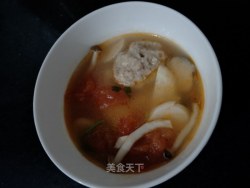 西红柿菌菇肉圆汤