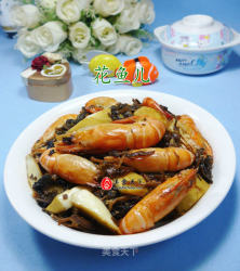 梅干菜茭白炒大头虾