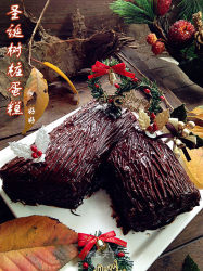 【圣诞树桩蛋糕】