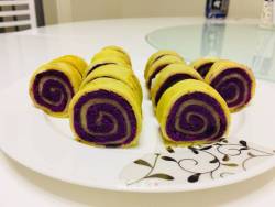 蛋饼紫薯卷