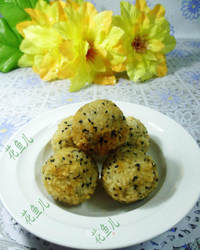 油炸豆沙馅芝香饭团