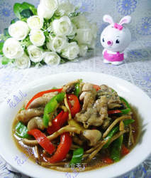 双椒茶树菇牛蛙