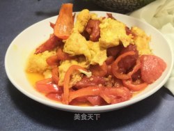 西红柿红椒炒鸡蛋
