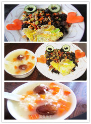 萝卜米粥混搭菜---营养晚餐
