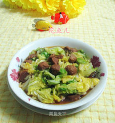 小肉丸炒牛心菜