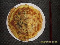 梅菜笋丝鸡蛋煎饼和金针菇笋丝鸡蛋煎饼