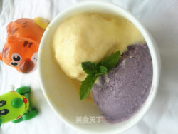 清爽夏日--紫薯玉米双色冰激凌