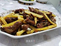 干捞排骨炸薯条