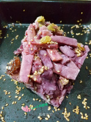 紫薯沙琪玛~烤箱版紫薯芝麻沙琪玛不用油炸