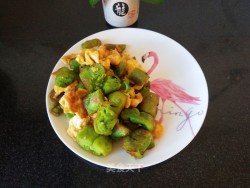 菠菜汁油条炒鸡蛋