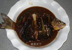 葱烤鲫鱼包肉