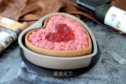 草莓冻心形海绵蛋糕