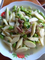 肉丝茭白毛豆