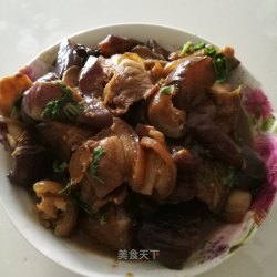 茄子烧肉片